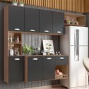 Ver imagem 1 de Cozinha Suspensa 7 Portas 1 Gaveta Carvalho Grafite Mila Poliman