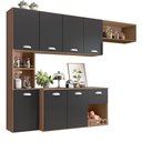 Ver imagem 2 de Cozinha Suspensa 7 Portas 1 Gaveta Carvalho Grafite Mila Poliman