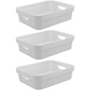 Ver imagem 1 de Conjunto 3 Caixas Organizadoras 4,8L Cestos Organizadores Brinquedos Closet Plástico Branco ou