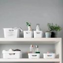 Ver imagem 2 de Conjunto 3 Caixas Organizadoras 4,8L Cestos Organizadores Brinquedos Closet Plástico Branco ou