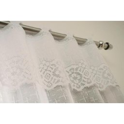 Cortina Renda Cozinha Valencia Lisa 2,00x1,20m Interlar Branco - 3