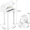 PIANO INFANTIL COM MICROFONE GRAVADOR MP3 BANQUETA BANQUINHO CLASSICO LUXO PROFISSIONAL BRANCO - 4