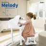 PIANO INFANTIL COM MICROFONE GRAVADOR MP3 BANQUETA BANQUINHO CLASSICO LUXO PROFISSIONAL BRANCO - 3