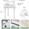 PIANO INFANTIL COM MICROFONE GRAVADOR MP3 BANQUETA BANQUINHO CLASSICO LUXO PROFISSIONAL BRANCO - 6