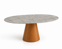 Ver imagem 2 de Mesa de Jantar Oval 130x80cm em MDF Pietra Bronze