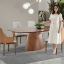 Ver imagem 5 de Conjunto Mesa Aghata 1,80x0,90 MDF Laminado 6 Cadeiras Marrom/Amendoa