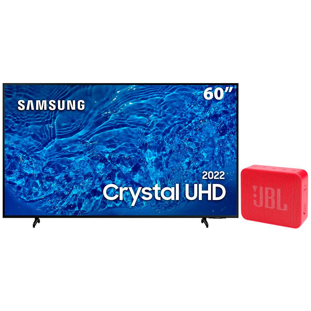 Smart TV 60 Polegadas 60BU8000 Crystal UHD 4K Samsung com Caixa de Som Go Essential JBL - 1