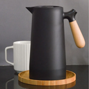 Ver imagem 3 de Garrafa de Café Térmica 1 Litro Chique Cabo Madeira Chá Água:preto