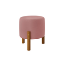 Ver imagem 1 de Puff Redondo Charmy com Pés Palito Rosa Suede