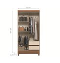 Ver imagem 3 de Guarda Roupas Fit 4.2 Santos Andira -4 Portas 2 Gavetas 191x 92 Cm:jequitiba/offwhite