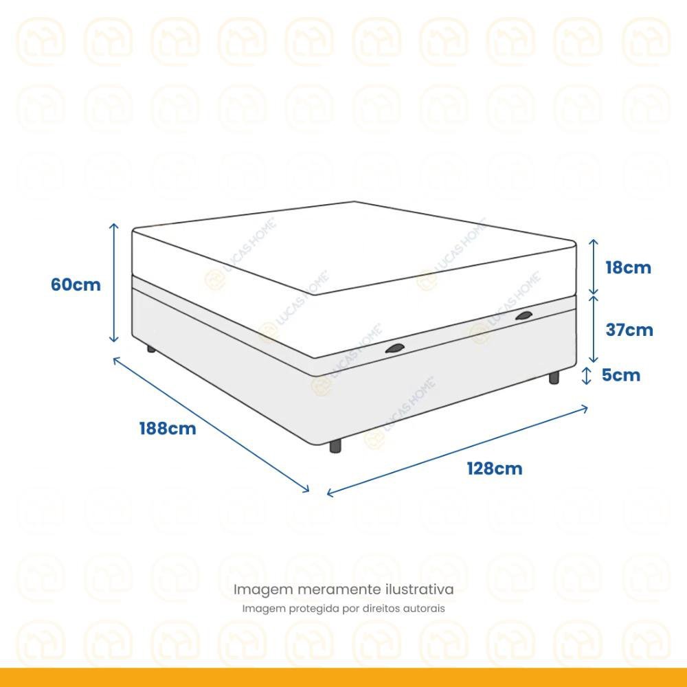 Cama Box Baú Viúva + Colchão D33 Ortobom Iso 100 128cm - 3