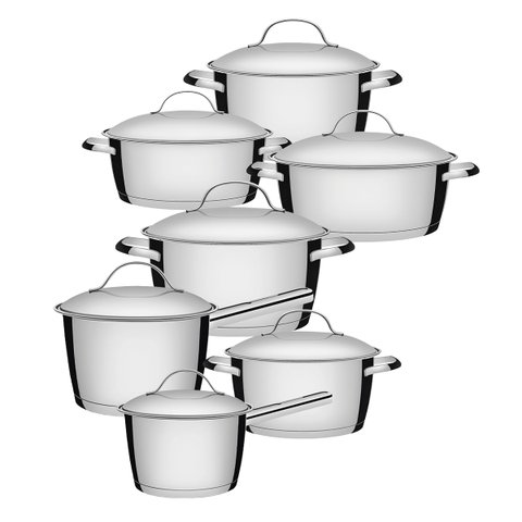 Jogo de Panelas 7 Peças Inox Fundo Triplo Allegra Tramontina