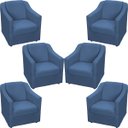 Ver imagem 1 de Kit 6 Poltronas Decorativas Para Sala De Espera Recepção Escritório Consultório Suede