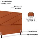 Ver imagem 4 de Cabeceira Queen 160 Cm com Frame Cristal Suede Terracota Artte