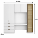 Ver imagem 3 de Guarda Roupa Modular 5 Portas Reflecta com Mesa Altezza Clean Belmax:Freijó/Off White