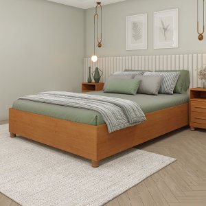 Base de Cama Box Casal Mônaco Cinamomo - Tcil Móveis