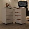 Gaveteiro Organizador para Escritório com 4 Gavetas e Pés Rodízios - Branco - 7
