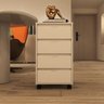 Gaveteiro Organizador para Escritório com 4 Gavetas e Pés Rodízios - Branco - 10