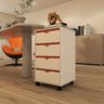 Gaveteiro Organizador para Escritório com 4 Gavetas e Pés Rodízios - Branco - 5