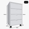 Gaveteiro Organizador para Escritório com 4 Gavetas e Pés Rodízios - Branco - 3