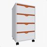 Gaveteiro Organizador para Escritório com 4 Gavetas e Pés Rodízios - Branco - 9