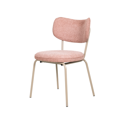 Cadeira de Jantar Melina Decorativa Rosa Claro Design Moderno