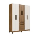 Ver imagem 6 de Guarda-roupa/roupeiro Laguna 7 Portas 1 Gaveta Cor Canela/off White Quarto Casal