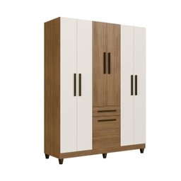 Guarda-roupa/roupeiro Laguna 7 Portas 1 Gaveta Cor Canela/off White Quarto Casal - 6