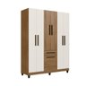 Guarda-roupa/roupeiro Laguna 7 Portas 1 Gaveta Cor Canela/off White Quarto Casal - 6