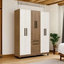 Ver imagem 1 de Guarda-roupa/roupeiro Laguna 7 Portas 1 Gaveta Cor Canela/off White Quarto Casal