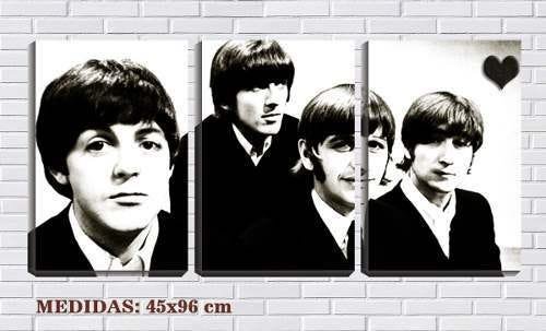 Quadro Decorativo Beatles Preto E Branco 45x96 - 2