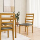 Ver imagem 3 de Kit com 2 Cadeira Cecília Encosto e Pés de Madeira Maciça Assento Estofada para Mesa de Jantar Velud