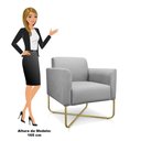 Ver imagem 6 de Poltrona Decorativa Base Industrial X Dourada Maressa S10 Suede Cinza - Ibiza