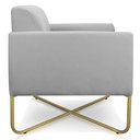 Ver imagem 4 de Poltrona Decorativa Base Industrial X Dourada Maressa S10 Suede Cinza - Ibiza