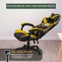 Ver imagem 3 de Cadeira de Escritório Gamer Nitro Dourado Ergonômica Couro Sintético Reclinável Altura Ajustável
