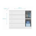 Ver imagem 4 de Cômoda Infantil Eliza com 4 Gavetas e 1 Porta - Branco
