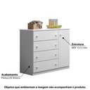 Ver imagem 2 de Cômoda Infantil Eliza com 4 Gavetas e 1 Porta - Branco