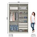 Ver imagem 3 de Guarda Roupa Modulado 03 Gavetas 02 Portas Deslizantes Henn