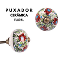 Ver imagem 5 de Puxador Cerâmica Redondo Antique Floral Móveis Decorativo