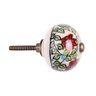 Puxador Cerâmica Redondo Antique Floral Móveis Decorativo - 4