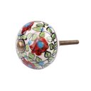 Ver imagem 3 de Puxador Cerâmica Redondo Antique Floral Móveis Decorativo
