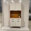 Ver imagem 7 de Kit Armário Cozinha Compacta 143cm x 163cm 8 Portas 4 Gavetas Serena Amadeirado/Off White
