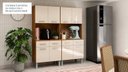 Ver mais imagens de Kit Armário Cozinha Compacta 143cm x 163cm 8 Portas 4 Gavetas Serena Amadeirado/Off White