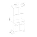 Ver imagem 3 de Kit Armário Cozinha Compacta 143cm x 163cm 8 Portas 4 Gavetas Serena Amadeirado/Off White
