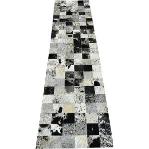 Tapete De Couro preto branco salino 0,60x2,50 s/b Pç 10