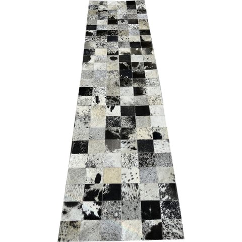 Tapete De Couro preto branco salino 0,60x2,50 s/b Pç 10