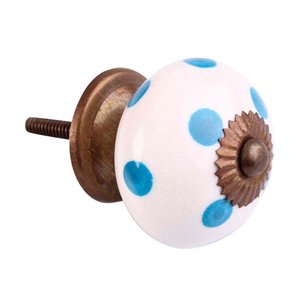 Puxador de Cerâmica Poa Azul- Besha