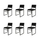Ver imagem 1 de Kit 6 Cadeiras Industrial Isa Veludo Preto para Mesa Sala Cozinha Conforto - Preto