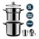 Ver imagem 6 de Espagueteira Brinox Savoy Aço Inox Indução Tampa Vidro 5 Litros