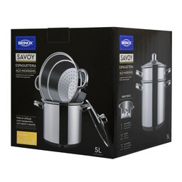 Espagueteira Brinox Savoy Aço Inox Indução Tampa Vidro 5 Litros - 5